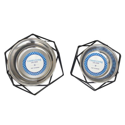 Elevated Feeders Country Living Elevated Single Dog Bowl Feeder – Geometric Design with Removable Stainless Steel Bowl EFDSS8 18 $ Pet Lovers Store American Pet Supplies Stew's Incense