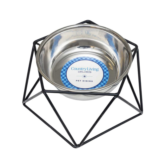 Elevated Feeders Country Living Elevated Single Dog Bowl Feeder – Geometric Design with Removable Stainless Steel Bowl EFDSS8 18 $ Pet Lovers Store American Pet Supplies Stew's Incense