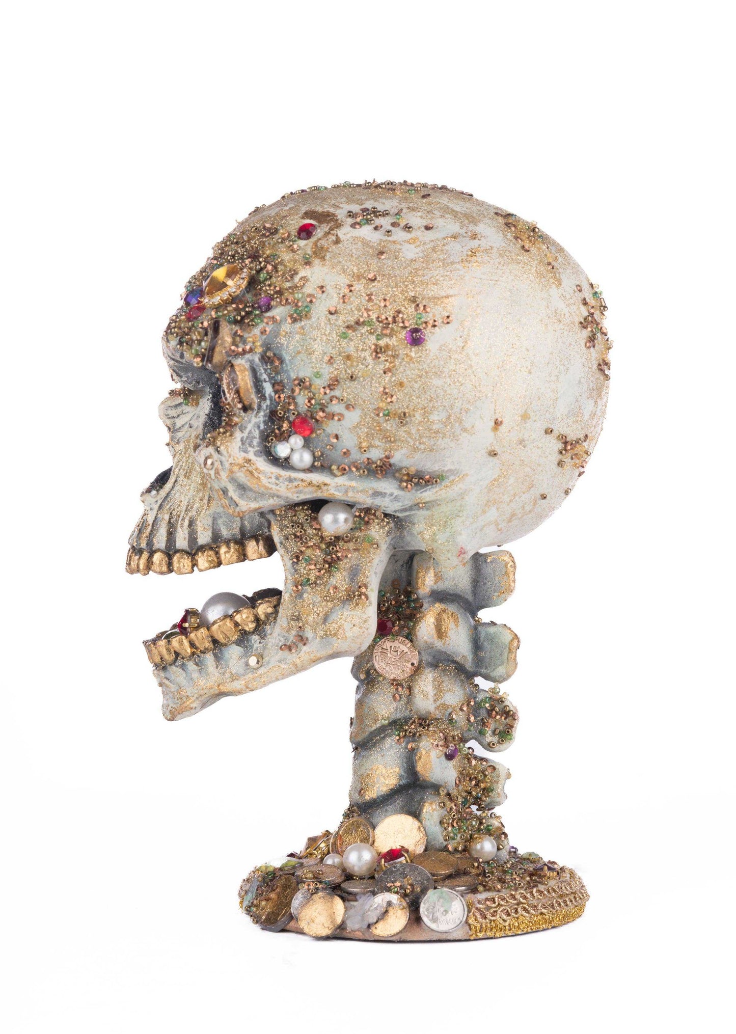 Seasonal Decor, Halloween Treacherous Treasure Tall Skull Tabletop 28-428233 219 $ Quirks! Stew's Incense