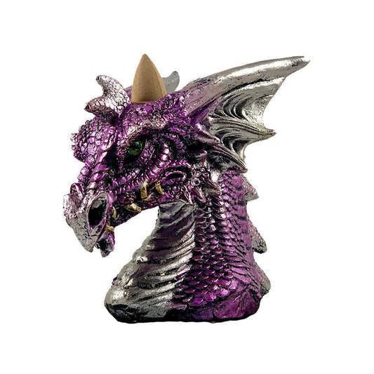 Incense Burner Purple Dragon Head Backflow Cone Burner BF2974 15 $ The Witches Sage LLC Stew's Incense