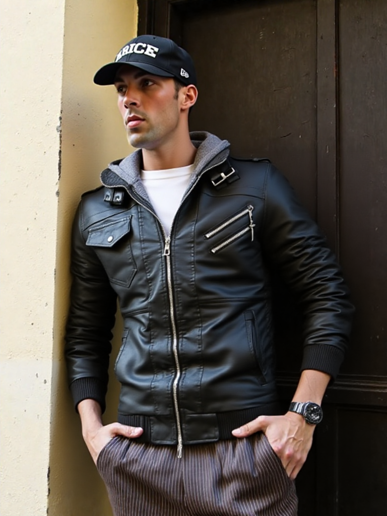 Mens Biker Jacket Mens Hooded Faux Leather Biker Jacket NDCLAM600079F-BLK-S 86 $ Coats Onetify Stew's Incense