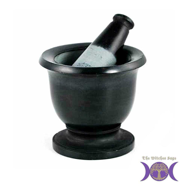 Mortar & Pestle Black Soapstone Mortar & Pestle SBR538 12 $ Shop All The Witches Sage LLC Stew's Incense