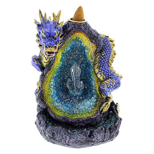 Incense Burner Dragon on Crystal Geode Backflow Incense Burner BF2931 27 $ Shop All The Witches Sage LLC Stew's Incense