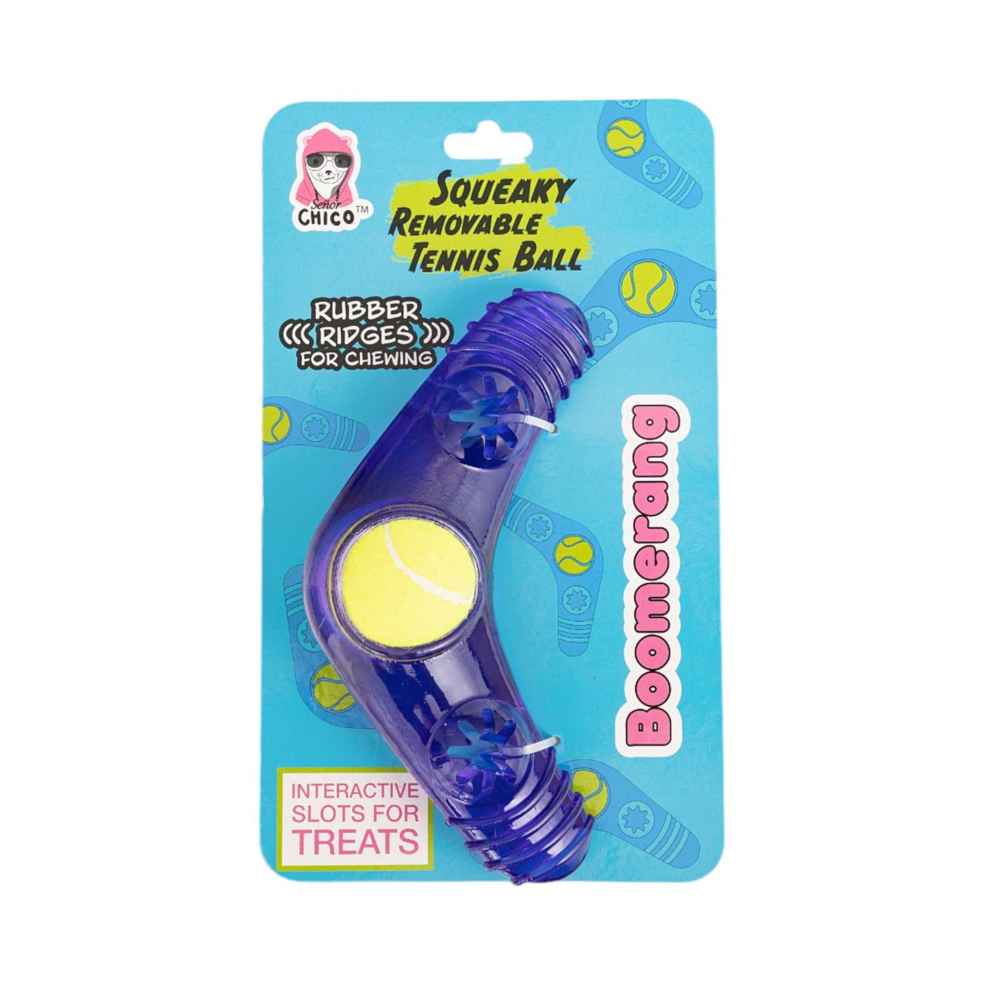 TPR Tennis Ball TPR Boomerang Dog Chew Toy with Removable Squeaker Tennis Ball & Treat Fill TPR847 12 $ Pet Lovers Store American Pet Supplies Stew's Incense