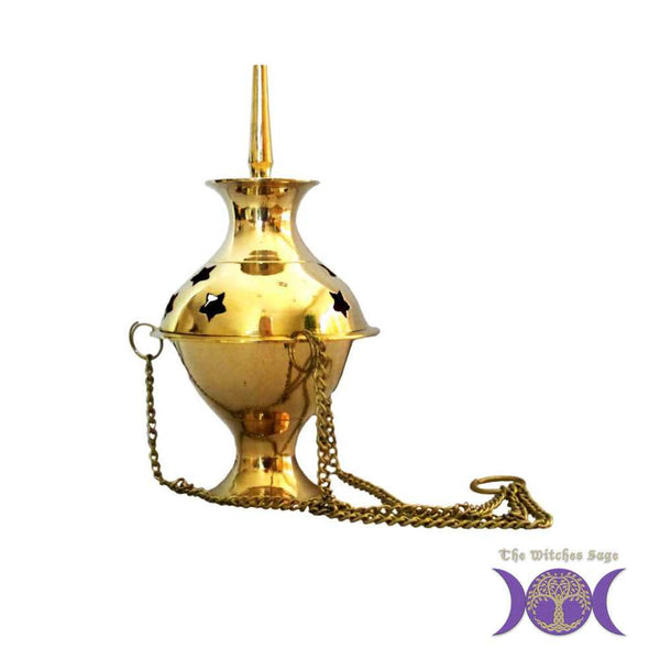 Incense Burner Brass Hanging Incense burner BR1675 11 $ Shop All The Witches Sage LLC Stew's Incense