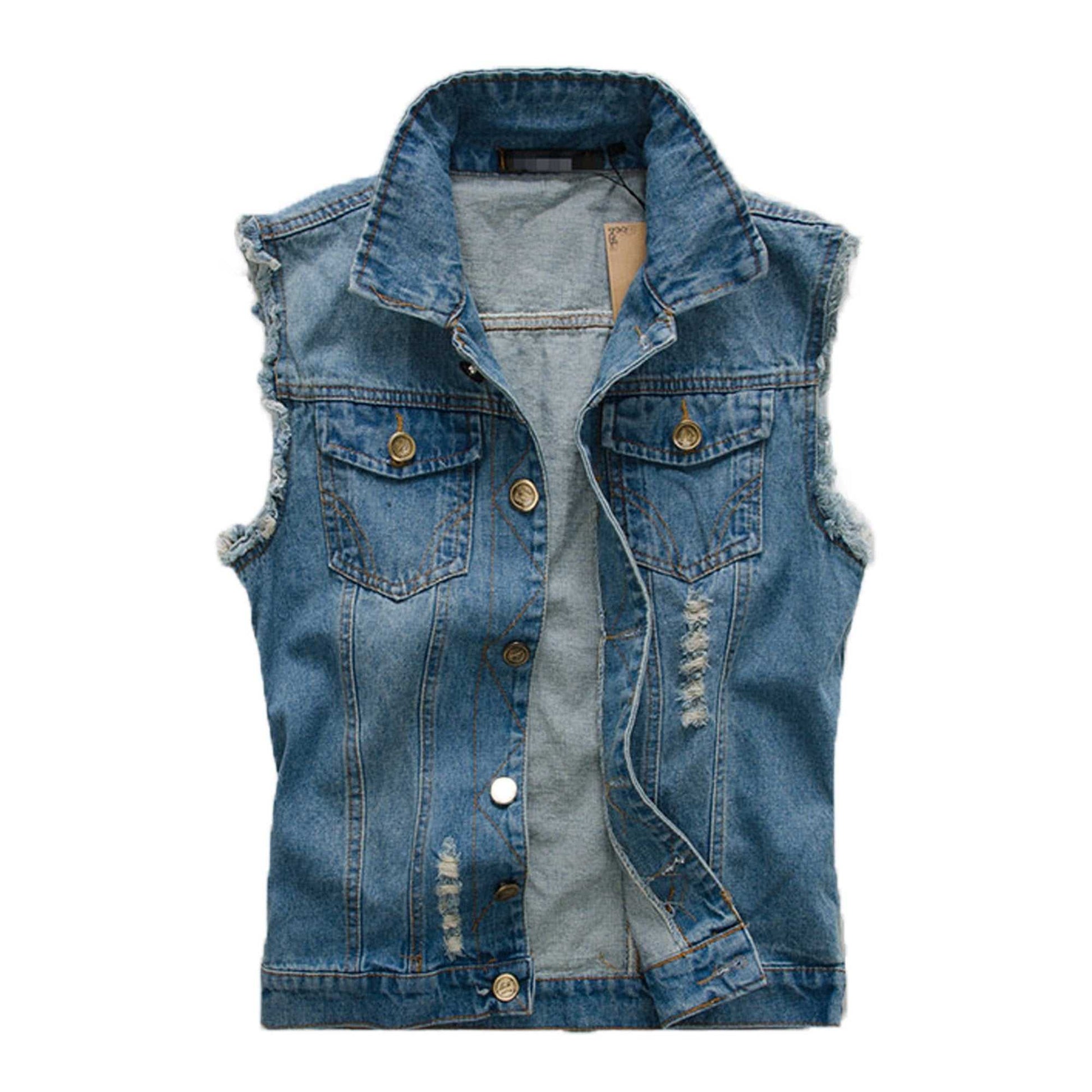 Denim Jackets Mens Street Style Jeans Vest CLAM769089E-BLU-S 46 $ Coats Onetify Stew's Incense