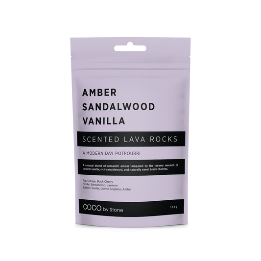 COCO Lava Rock Scented Lava Rocks (Amber | Sandalwood | Vanilla) COCO-SLR-ASV 18 $ Lava Rock Diffusers Stone Candles Stew's Incense