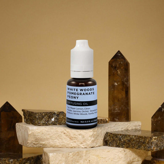 COCO by Stone - Diffusing Oil Diffusing Oil (White Woods | Pomegranate | Peony) COCO-DO-WPP 16 $ Lava Rock Diffusers Stone Candles Stew's Incense