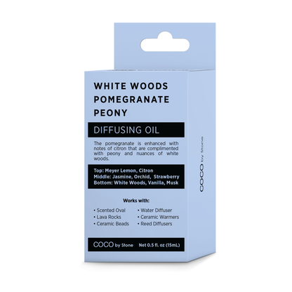 COCO by Stone - Diffusing Oil Diffusing Oil (White Woods | Pomegranate | Peony) COCO-DO-WPP 16 $ Lava Rock Diffusers Stone Candles Stew's Incense