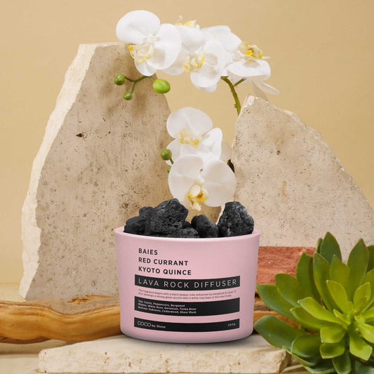 COCO Lava Rock Diffuser Lava Rock Diffuser (Baies | Red Currant | Kyoto Quince) COCO-LRD-BRCKQ 26 $ Lava Rock Diffusers Stone Candles Stew's Incense