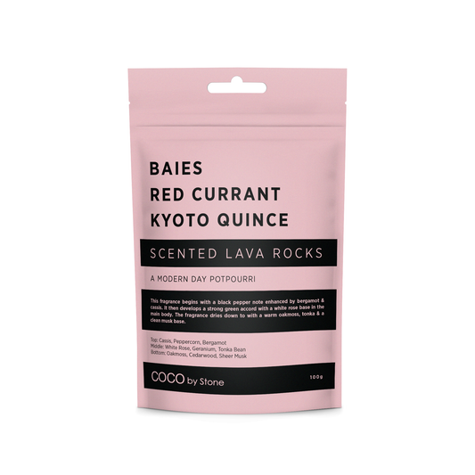COCO Lava Rock Scented Lava Rocks (Baies | Red Currant | Kyoto Quince) COCO-SLR-BRCKQ 18 $ Lava Rock Diffusers Stone Candles Stew's Incense