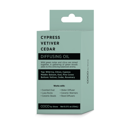 COCO by Stone - Diffusing Oil Diffusing Oil (Cypress | Vetiver | Cedar) COCO-DO-CVC 16 $ Lava Rock Diffusers Stone Candles Stew's Incense