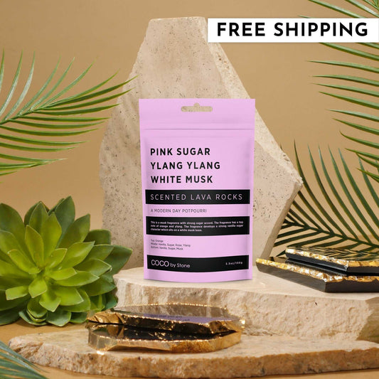 COCO Lava Rock Scented Lava Rocks (Pink Sugar | Ylang Ylang | White Musk) COCO-SLR-PYW 18 $ Lava Rock Diffusers Stone Candles Stew's Incense