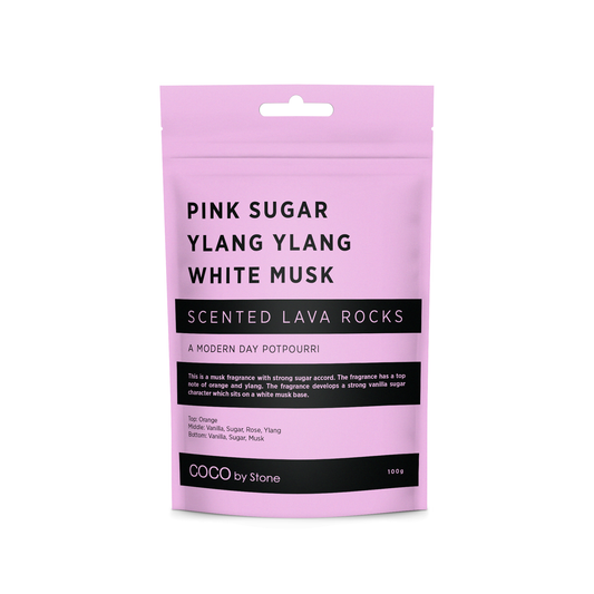 COCO Lava Rock Scented Lava Rocks (Pink Sugar | Ylang Ylang | White Musk) COCO-SLR-PYW 18 $ Lava Rock Diffusers Stone Candles Stew's Incense
