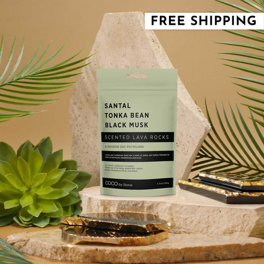 COCO Lava Rock Scented Lava Rocks (Santal | Tonka Bean | Black Musk) COCO-SLR-STB 18 $ Lava Rock Diffusers Stone Candles Stew's Incense