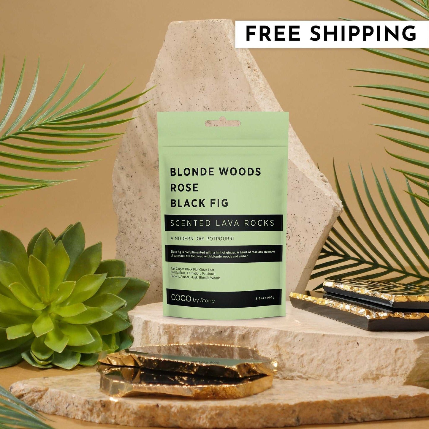 COCO Lava Rock Scented Lava Rocks (Blonde Woods | Rose | Black Fig) COCO-SLR-BWRB 18 $ Lava Rock Diffusers Stone Candles Stew's Incense