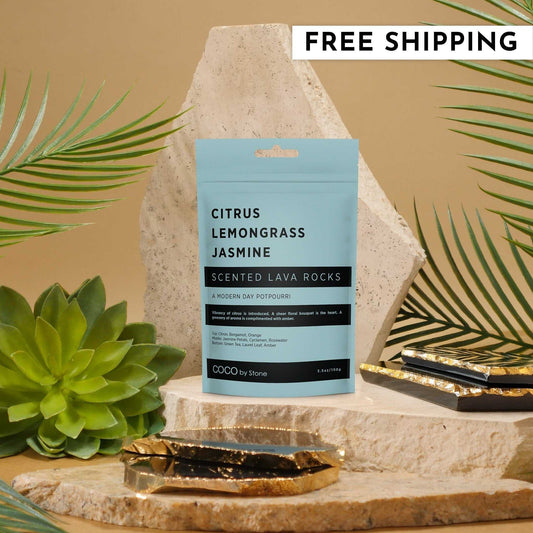 COCO Lava Rock Scented Lava Rocks (Citrus | Lemongrass | Jasmine) COCO-SLR-CLJ 18 $ Lava Rock Diffusers Stone Candles Stew's Incense