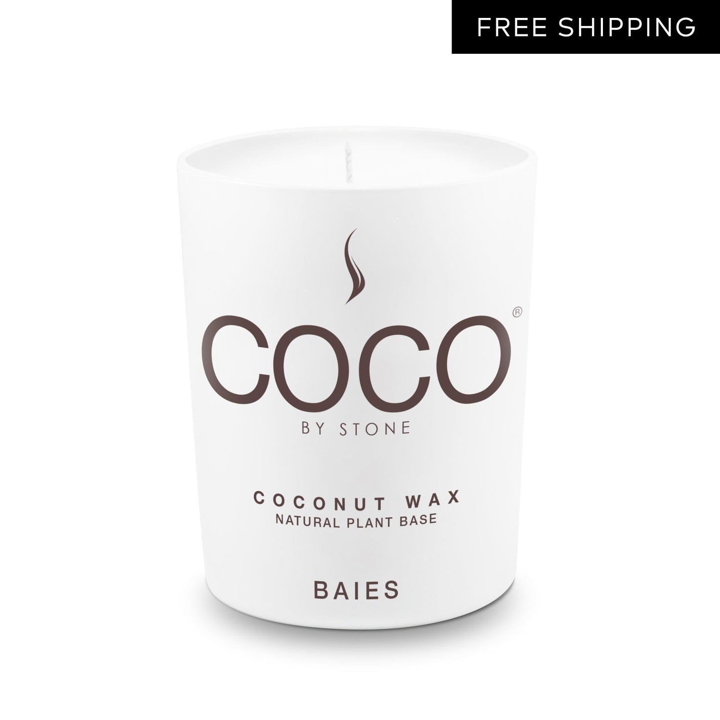 COCO Candle Baies Natural Coconut Apricot Wax Candle COCO6BA 24 $ Candles Stone Candles Stew's Incense