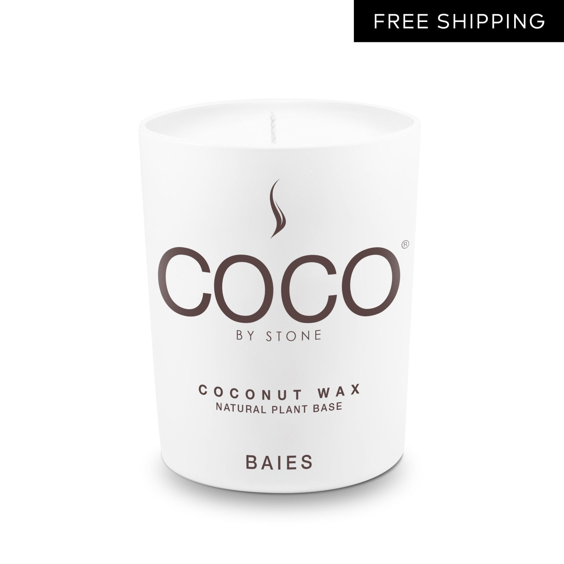 COCO Candle Baies Natural Coconut Apricot Wax Candle COCO6BA 24 $ Candles Stone Candles Stew's Incense