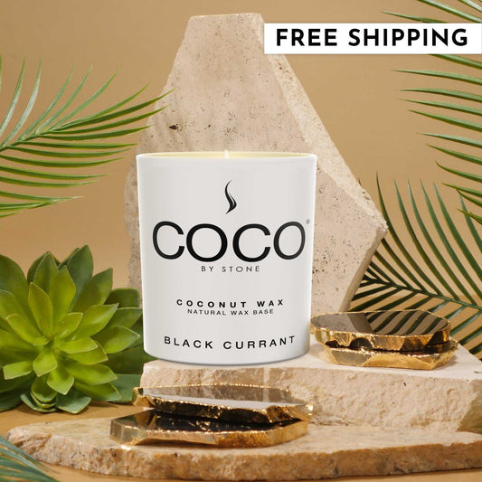 COCO Candle Black Currant Natural Coconut Apricot Wax Candle COCO6BC 24 $ Candles Stone Candles Stew's Incense