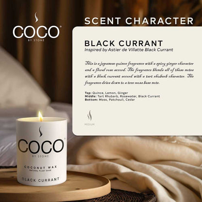 COCO Candle Black Currant Natural Coconut Apricot Wax Candle COCO6BC 24 $ Candles Stone Candles Stew's Incense
