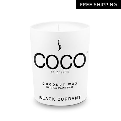 COCO Candle Black Currant Natural Coconut Apricot Wax Candle COCO6BC 24 $ Candles Stone Candles Stew's Incense