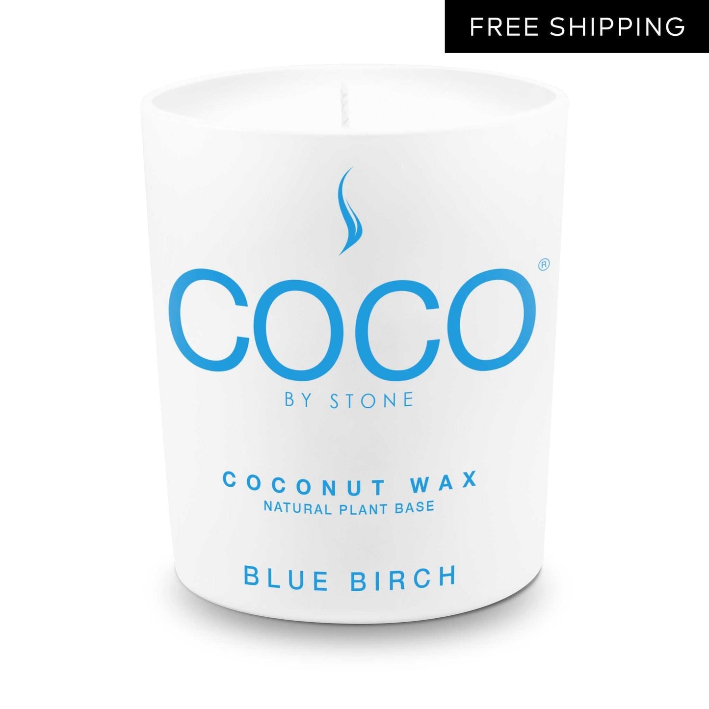 COCO Candle Blue Birch Natural Coconut Apricot Wax Candle COCO6BB 24 $ Stone Candles Stew's Incense
