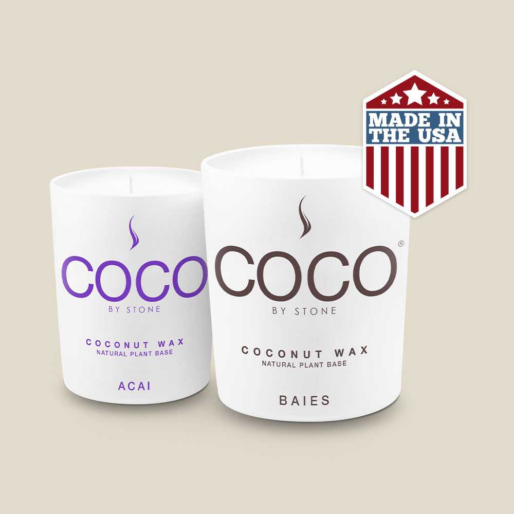 COCO Candle Blue Birch Natural Coconut Apricot Wax Candle COCO6BB 24 $ Stone Candles Stew's Incense