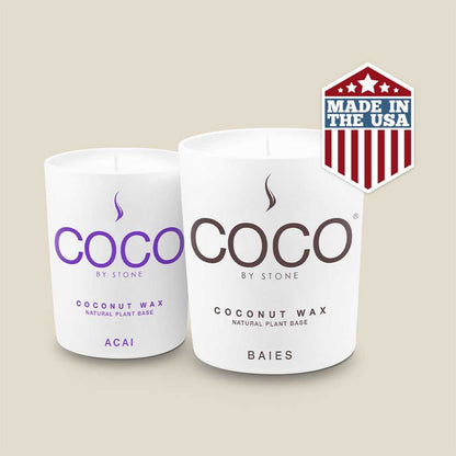 COCO Candle Blue Birch Natural Coconut Apricot Wax Candle COCO6BB 24 $ Stone Candles Stew's Incense
