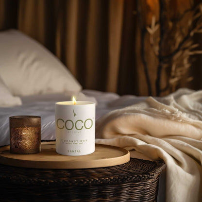 COCO Candle Santal Natural Coconut Apricot Wax Candle COCO6SA 24 $ Candles Stone Candles Stew's Incense