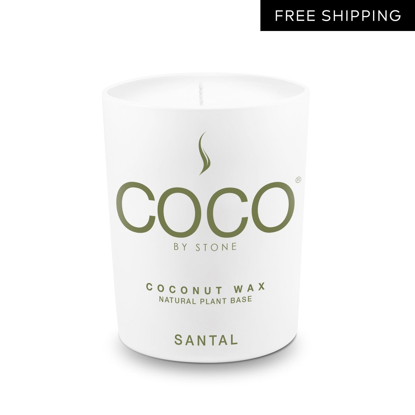 COCO Candle Santal Natural Coconut Apricot Wax Candle COCO6SA 24 $ Candles Stone Candles Stew's Incense