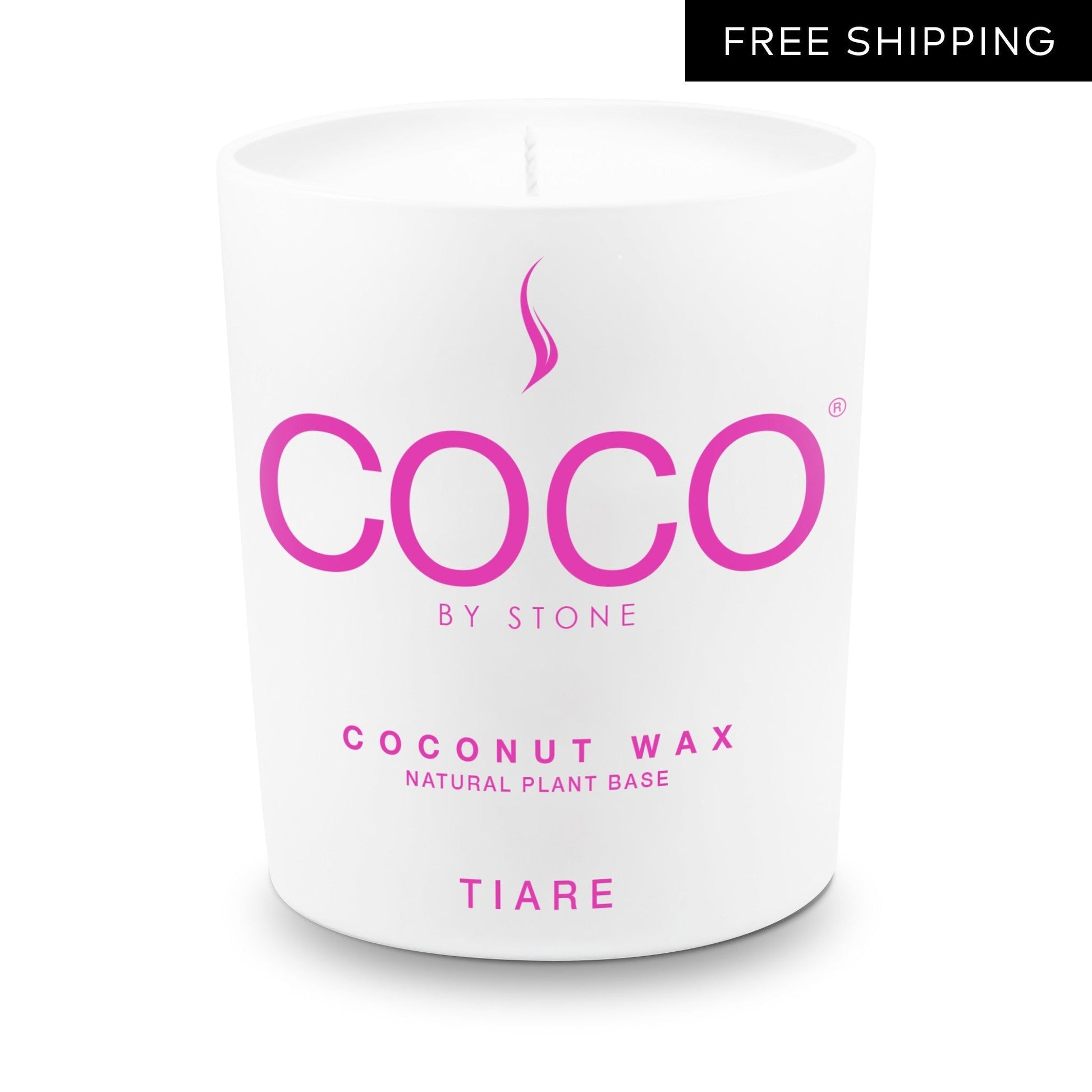 COCO Candle Tiare Natural Coconut Apricot Wax Candle COCO6TI 24 $ Candles Stone Candles Stew's Incense