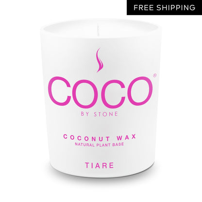 COCO Candle Tiare Natural Coconut Apricot Wax Candle COCO6TI 24 $ Candles Stone Candles Stew's Incense