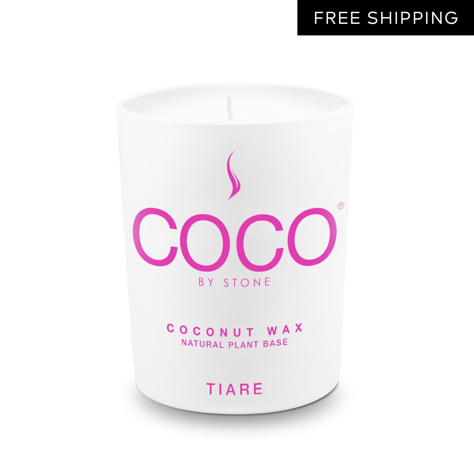 COCO Candle Tiare Natural Coconut Apricot Wax Candle COCO6TI 24 $ Candles Stone Candles Stew's Incense