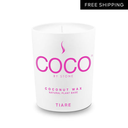 COCO Candle Tiare Natural Coconut Apricot Wax Candle COCO6TI 24 $ Candles Stone Candles Stew's Incense