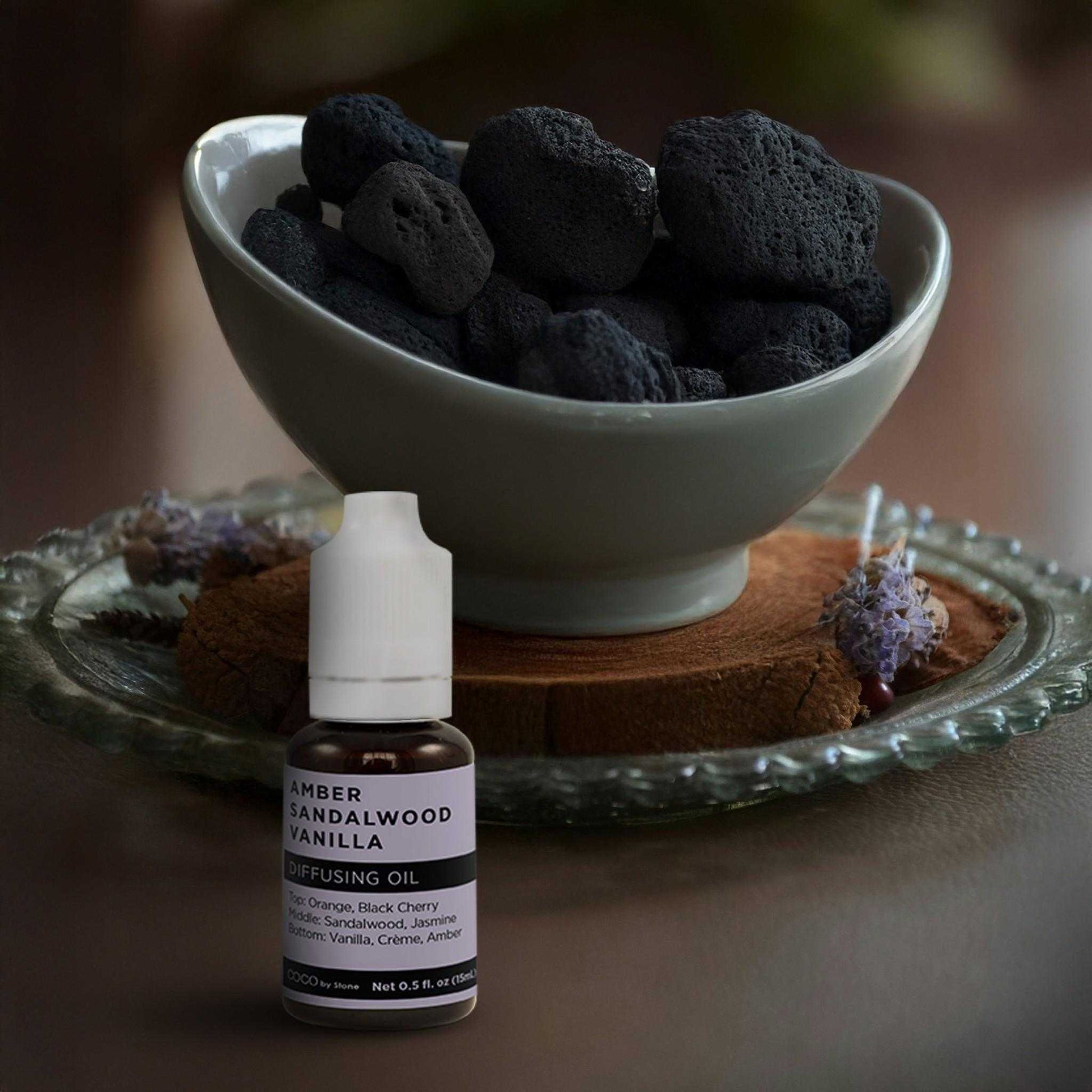 COCO by Stone - Diffusing Oil Diffusing Oil (Amber | Sandalwood | Vanilla) COCO-DO-ASV 16 $ Lava Rock Diffusers Stone Candles Stew's Incense