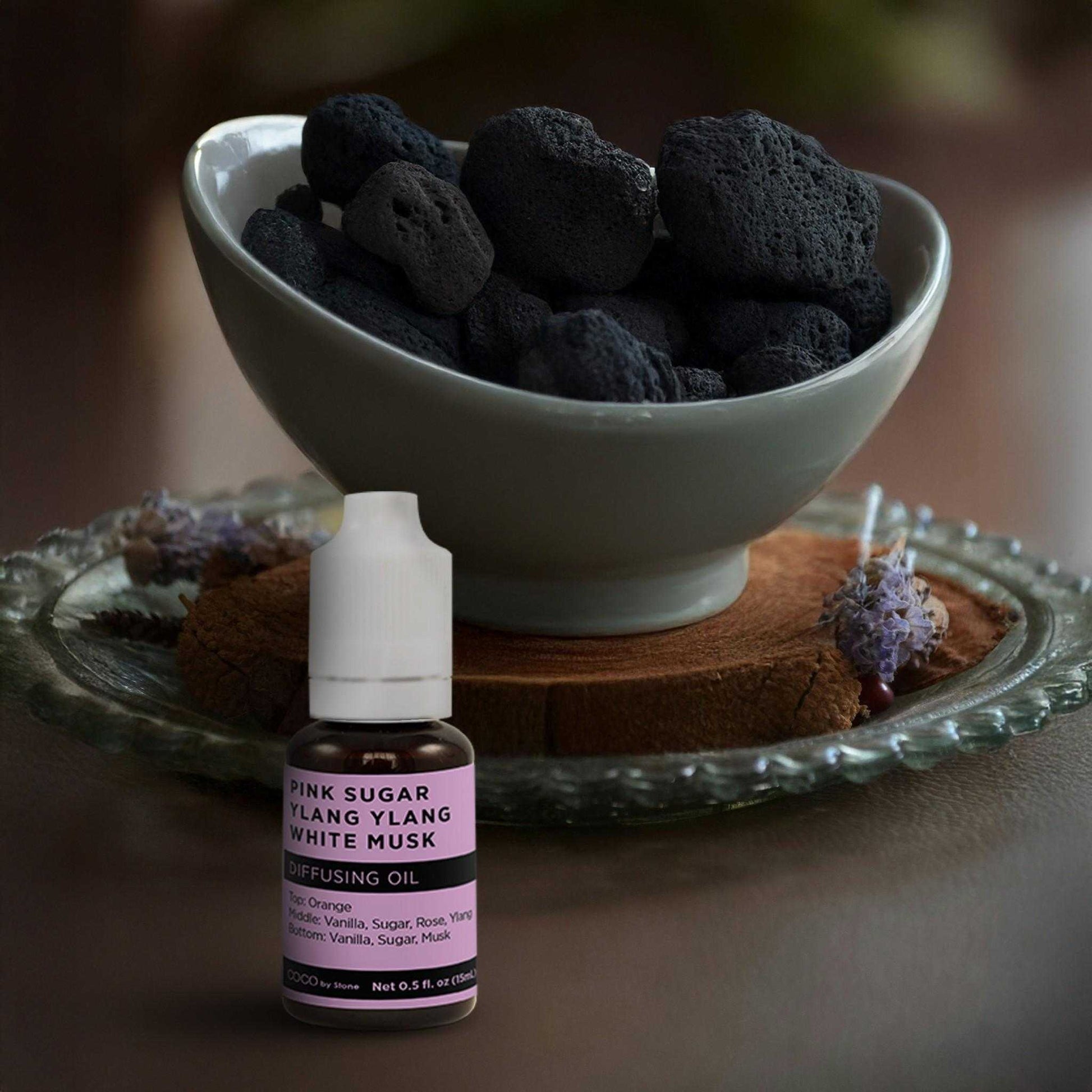 COCO by Stone - Diffusing Oil Diffusing Oil (Pink Sugar | Ylang Ylang | White Musk) COCO-DO-PYW 16 $ Lava Rock Diffusers Stone Candles Stew's Incense