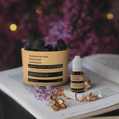 COCO by Stone - Diffusing Oil Diffusing Oil (Mandarin Rind | Bergamot | Geranium) COCO-DO-MRBG 16 $ Lava Rock Diffusers Stone Candles Stew's Incense