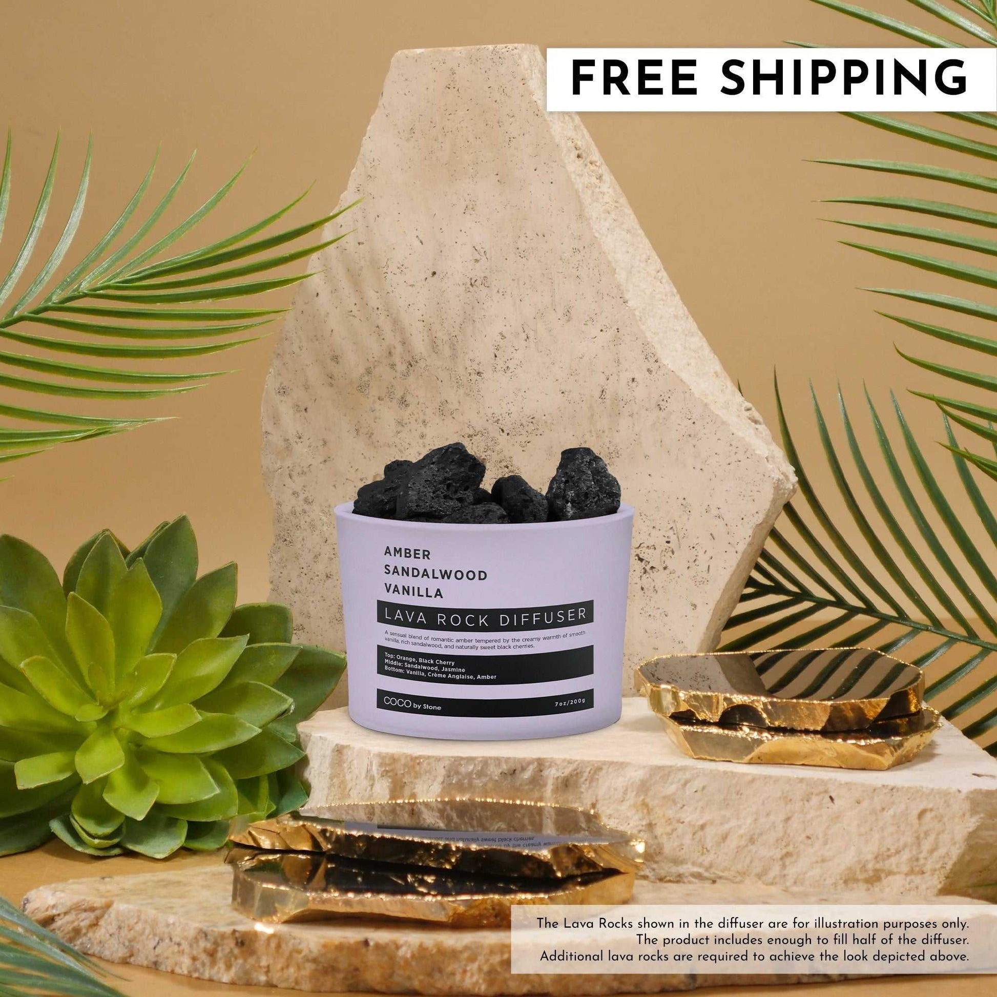 COCO Lava Rock Diffuser Lava Rock Diffuser (Amber | Sandalwood | Vanilla) COCO-LRD-ASV 26 $ Lava Rock Diffusers Stone Candles Stew's Incense