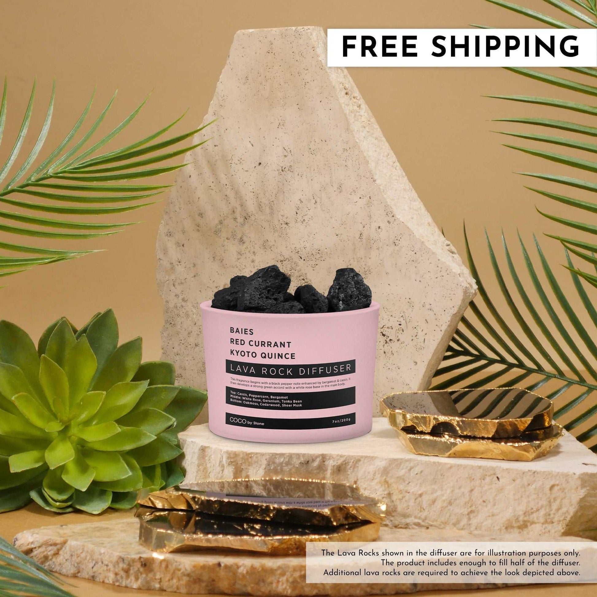 COCO Lava Rock Diffuser Lava Rock Diffuser (Baies | Red Currant | Kyoto Quince) COCO-LRD-BRCKQ 26 $ Lava Rock Diffusers Stone Candles Stew's Incense