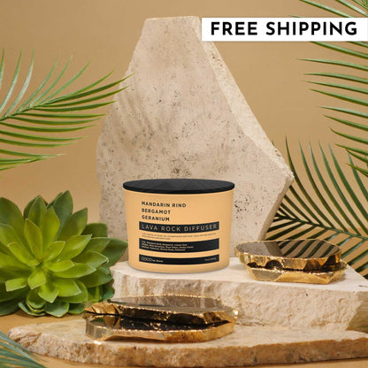 COCO Lava Rock Diffuser Lava Rock Diffuser (Mandarin Rind | Bergamot | Geranium) COCO-LRD-MRBG 26 $ Lava Rock Diffusers Stone Candles Stew's Incense