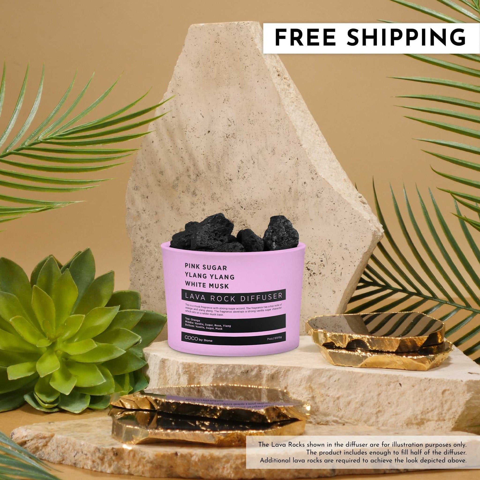 COCO Lava Rock Diffuser Lava Rock Diffuser (Pink Sugar | Ylang Ylang | White Musk) COCO-LRD-PYW 26 $ Lava Rock Diffusers Stone Candles Stew's Incense