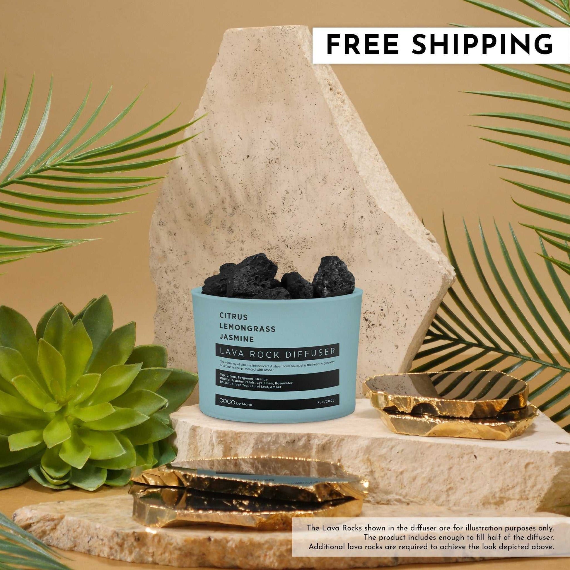 COCO Lava Rock Diffuser Lava Rock Diffuser (Citrus | Lemongrass | Jasmine) COCO-LRD-CLJ 26 $ Lava Rock Diffusers Stone Candles Stew's Incense