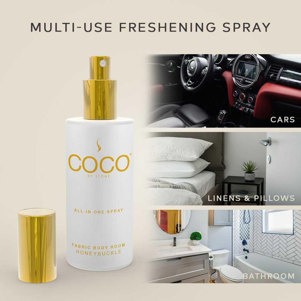 COCO All-in-One Spray 5oz Honeysuckle All-In-One Spray CRS5HO 20 $ Room Sprays Stone Candles Stew's Incense