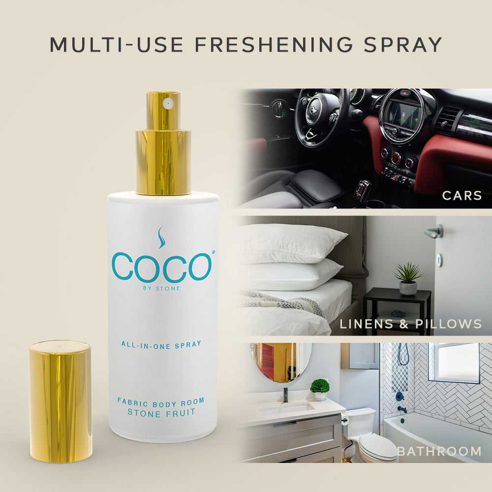 COCO All-in-One Spray 5oz Stone Fruit All-In-One Spray CRS5SF 20 $ Room Sprays Stone Candles Stew's Incense