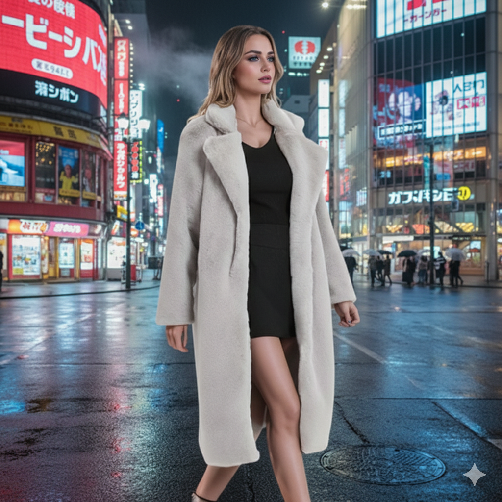 Women Coats Womens Faux Fur Coat with Notch Collars CSWC11271A-GIN-XS 99 $ Coats Onetify Stew's Incense