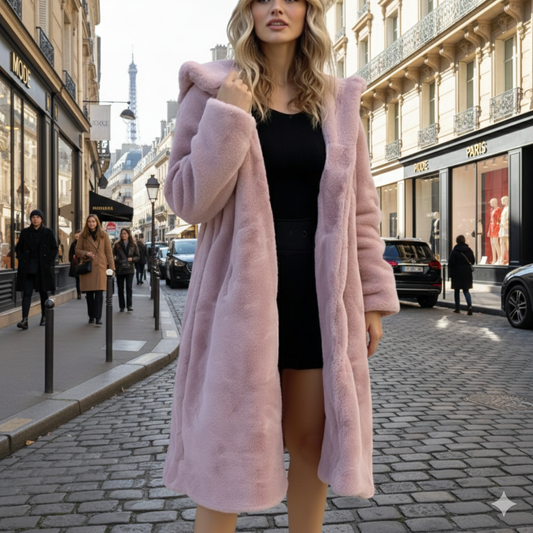 Women Coats Womens Hooded Faux Fur Coat with Pockets CSWC11272B-PNK-XS 136 $ Coats Onetify Stew's Incense