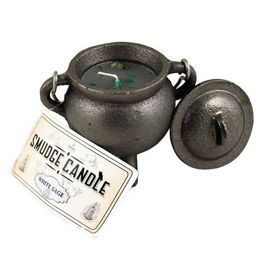 Candle White Sage Smudge Candle in Cast Iron Cauldron 91894 22 $ Shop All The Witches Sage LLC Stew's Incense