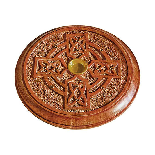 Incense Burner Celtic Cross Wooden Burner 5" 5621 (621) 5 $ Shop All The Witches Sage LLC Stew's Incense
