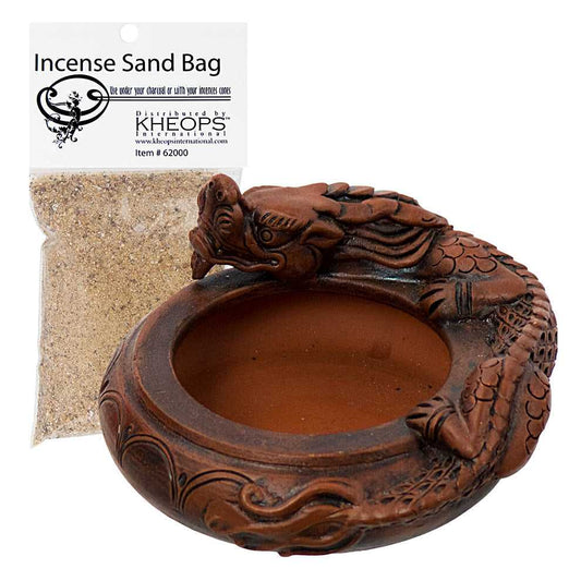Incense Burner Ceramic Incense Holder Dragon Terra Cotta w/ Sand Bag 89456 14 $ The Witches Sage LLC Stew's Incense